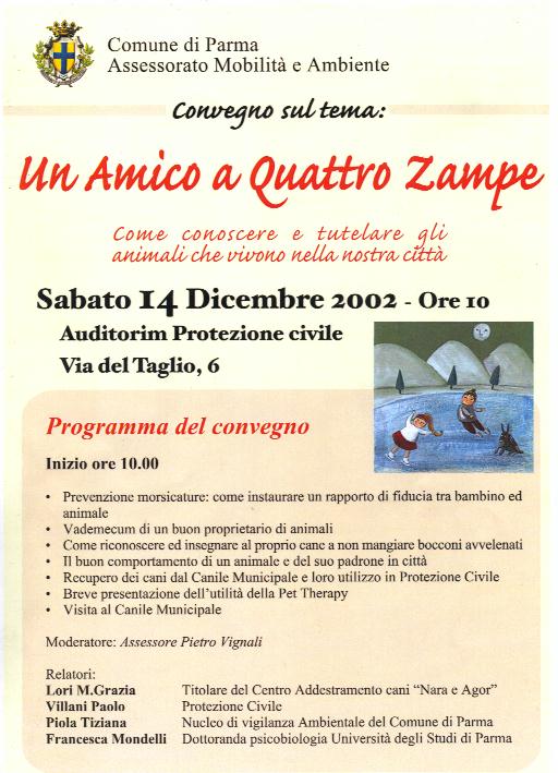manifesto del convegno un amico a quattro zampe